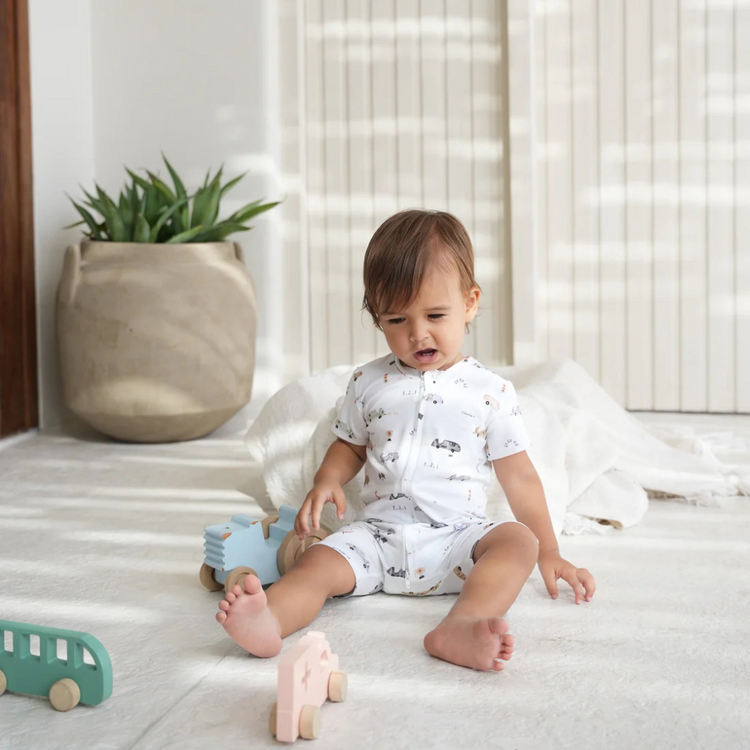 Joey & Mom Zipper Bamboo Romper