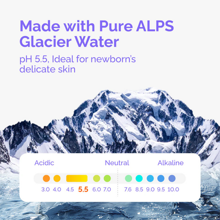 Hoppi Premium Glacier Water Baby Wipes (20 Wipes x 5 Packs)