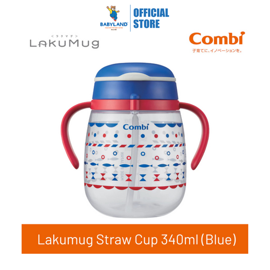 Combi Baby Lakumug Straw Cup 340ml - Blue (6m+)