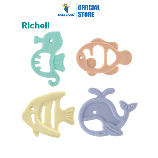 Richell Silicone Play Teether - 3m+ (Whale/Clownfish/Seahorse/Angelfish)