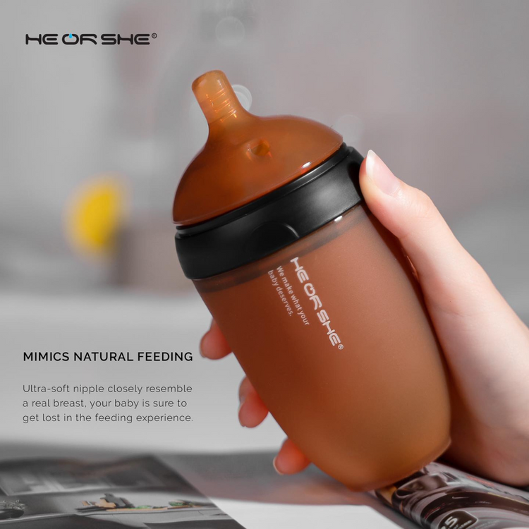He Or She New Born Set 5oz/160ml Ultra Wide Neck Baby Bottle (2 PACK)