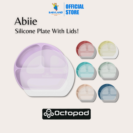 Abiie Octopod Silicone Suction Triangle Plate With Lids