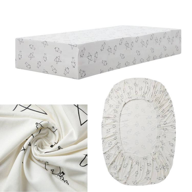 Baa Baa Sheepz Bamboo Mattress Sheet - Fits 60x120cm, 70x140cm and 70x130cm mattresses