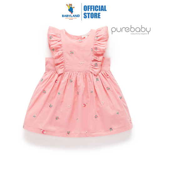 Purebaby Organic Swallow Broderie Dress