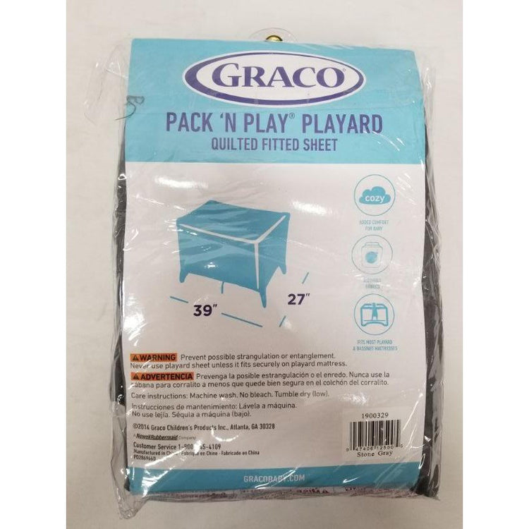Graco Pack N'Play Quilted Fitted Sheet Grey