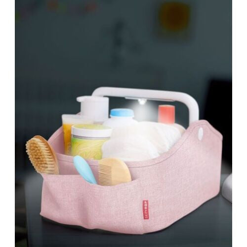Skip Hop Nursery Style Light Up Diaper Caddy- Pink