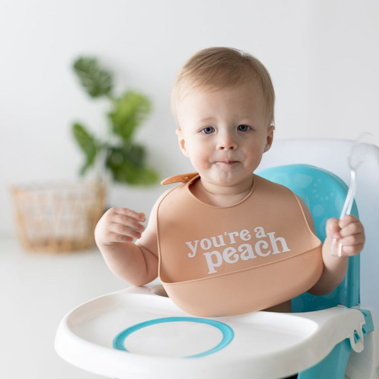 Pearhead Silicone Bib 2 Pcs - You're A Peach (6m+)