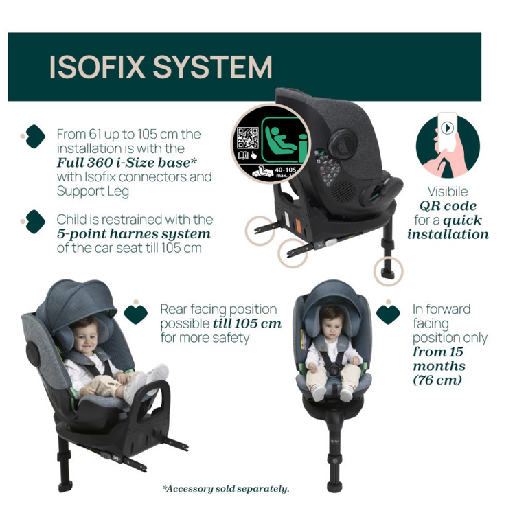 Chicco Bi-Seat Air I-Size With Base 360 Newborn Car Seat (Birth up to 12 years.)