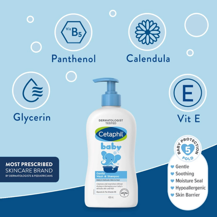 Cetaphil Baby Gentle Wash & Shampoo For Baby Delicate Skin (400ml)