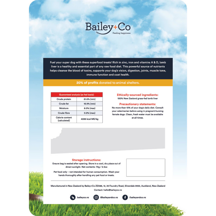 (Made in New Zealand) Bailey Co Single Ingredient Freeze Dried Raw Treats
