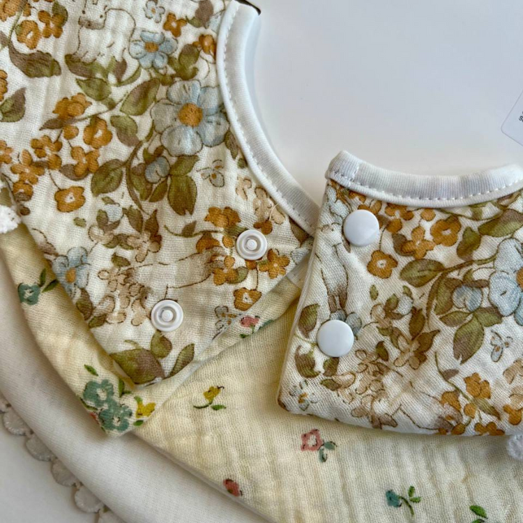 Ori Floral Baby Cotton Bibs (2pcs)
