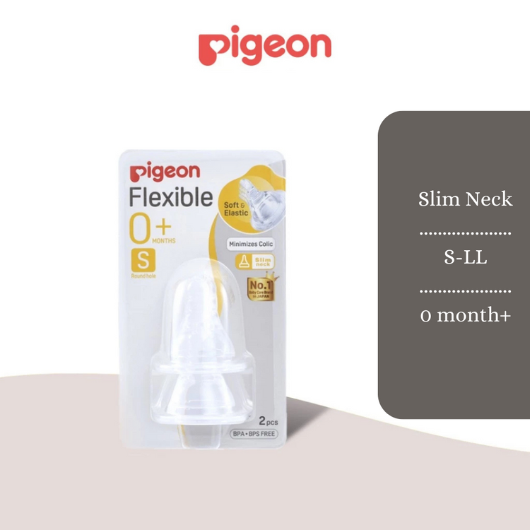 Pigeon Peristaltic Slim Neck Nipple - S/M/L/Y/LL (2Pcs)