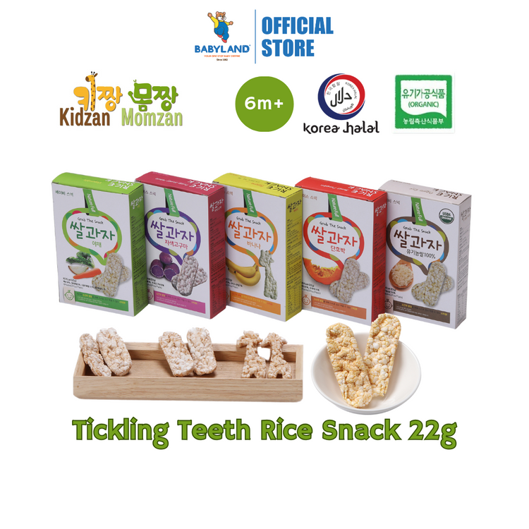 KidzanMomzan Organic Tickling Teeth Rice Snack 22g (6m+)