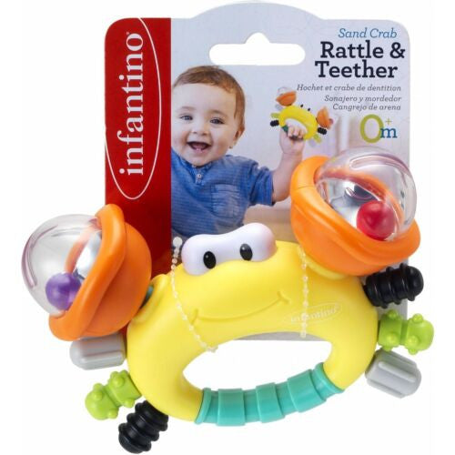 Infantino Sand Crab Rattle & Teether (0M+)