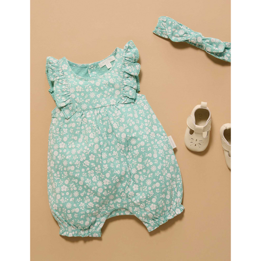 Purebaby Organic Silhouette Ruffle Shortie Growsuit