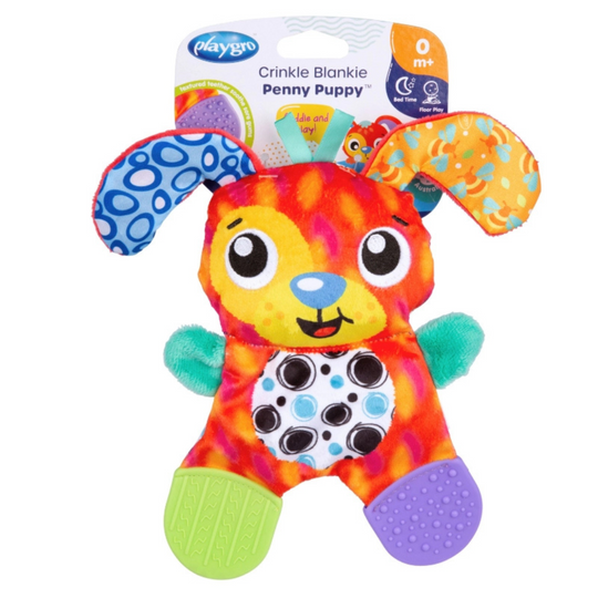 Playgro 0189121 Crinkle Blankie Penny Puppy (0m+)