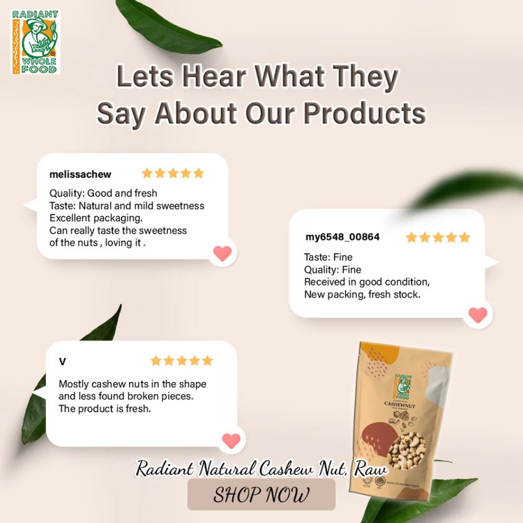 Radiant Natural Non Roasted Cashew Nut, Raw (Gluten Free) 200g