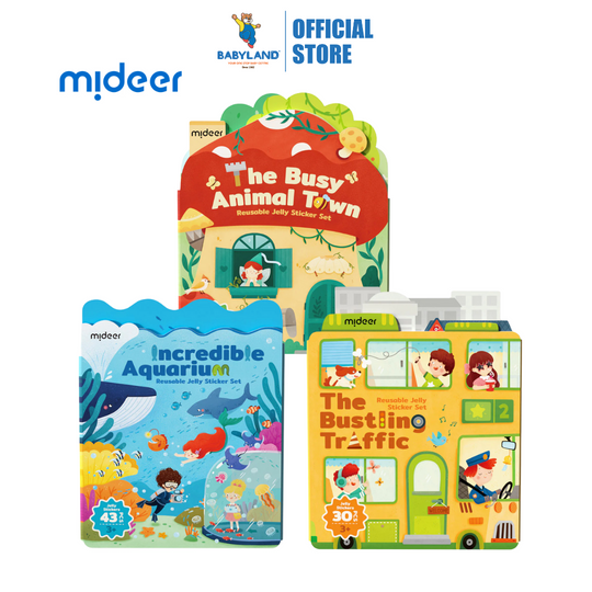 Mideer Vocabulary Learning Reusable Jelly Sticker Set - 3 Designs available(animal town/Traffic/Aquarium)