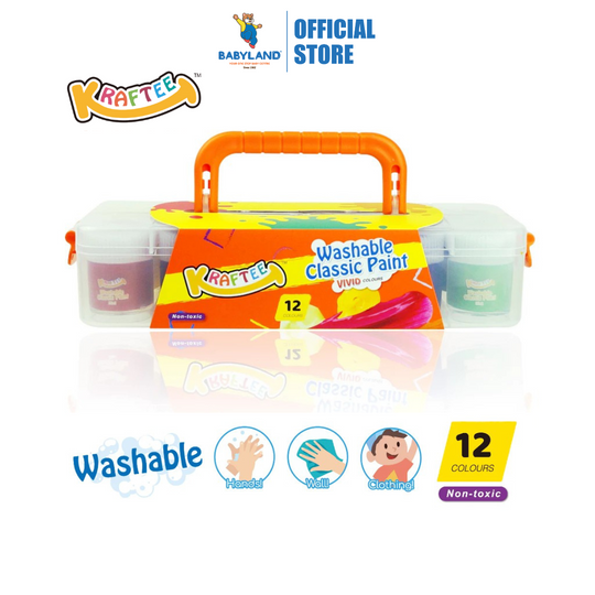 Kraftee 12ct Washable Classic Paint For Kids