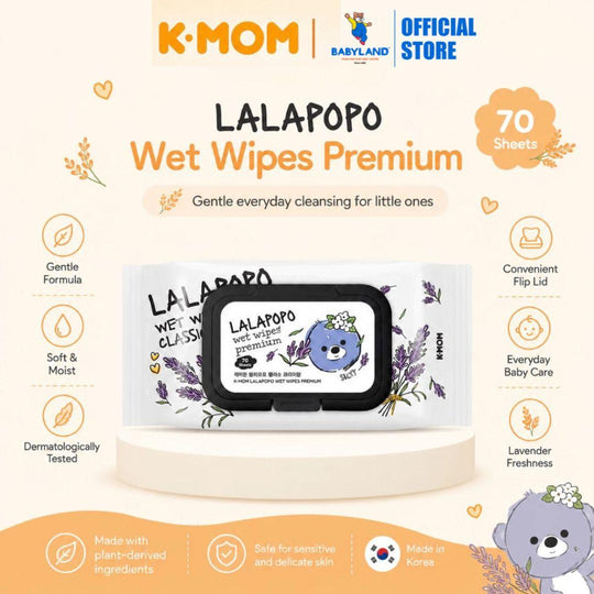 K-Mom Lalapopo Wet Wipes Premium 70'S