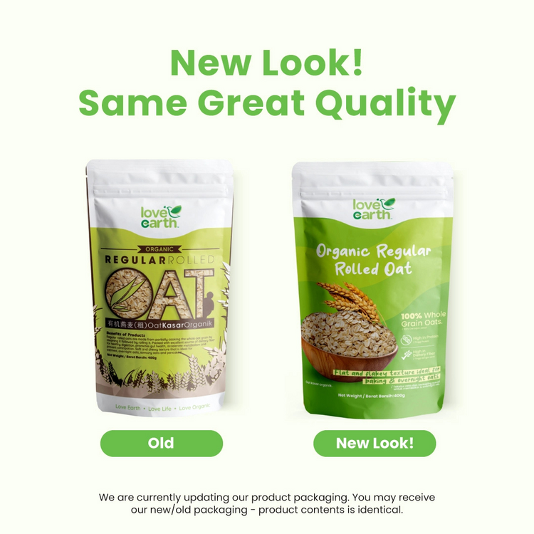 Love Earth Organic Regular Rolled Oat 400g