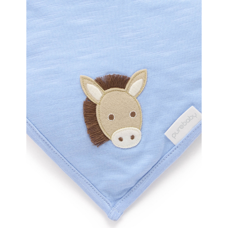 Purebaby Organic Bandana Bib - Caribbean Donkey
