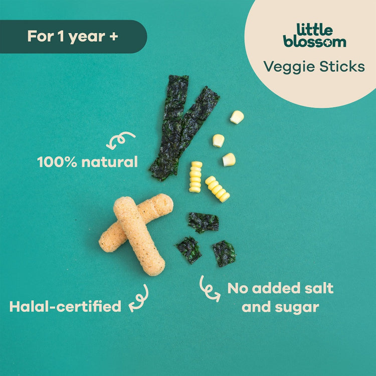 Little Blossom Veggie Sticks 12g - Seaweed & Corn
