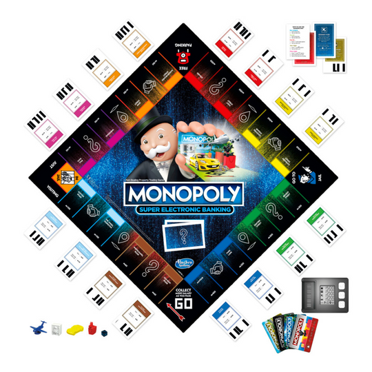 Monopoly Super Electronic Banking Family Board Game with Electronic Banking Unit (8Y+)