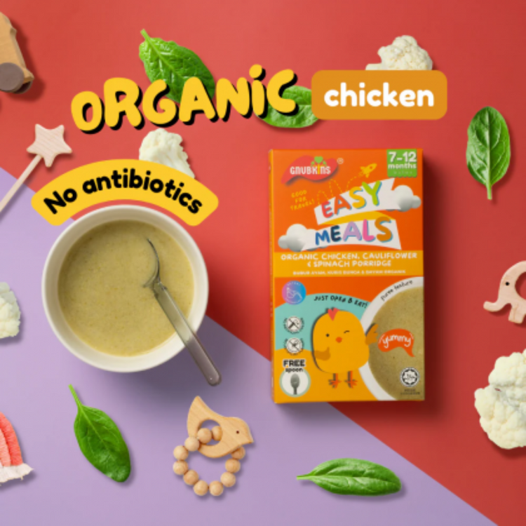 Little Baby Grains Easy Meals - Organic Chicken, Cauliflower & Spinach Porridge (7-12m)