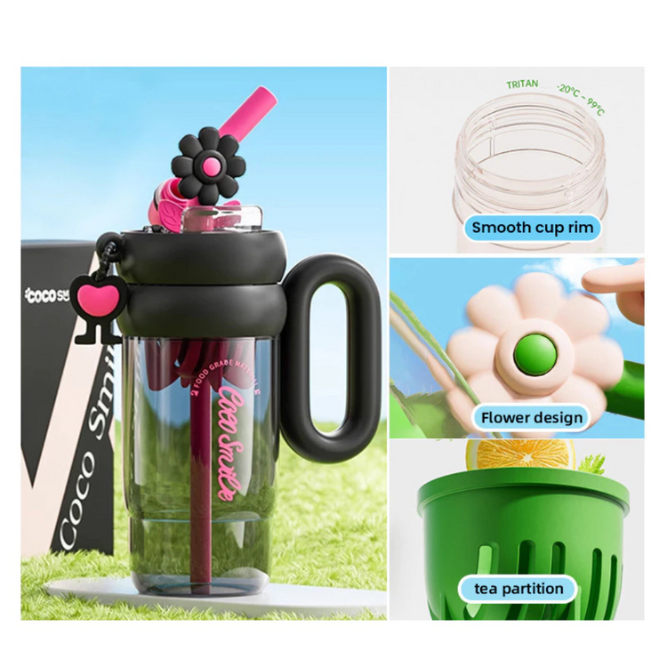 Cocosmile 8311 Flower Twirling Cup with Handle 1000ml - Black