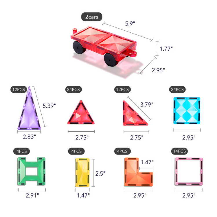 Mideer Distinctive Magnetic Tiles - 100PCS (3Y+)