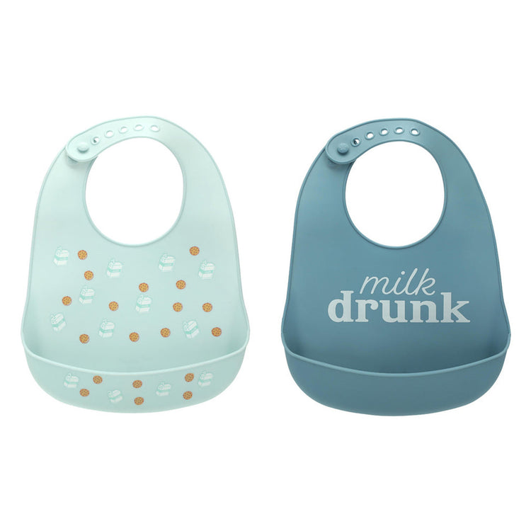 Pearhead  Silicone Bib 2 Pcs - Milk Drunk (6m+)