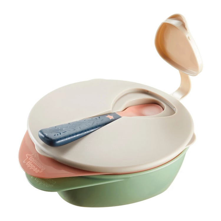 Tommee Tippee Easy Scoop Bowl With Travel Lid & Feeding Spoon