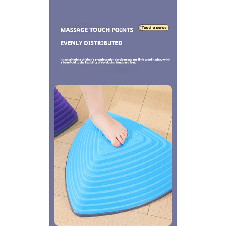 Gaabi Triangular Stepping Stone (9pcs) for Balance with Non-Slip Bottom - Exercise Coordination and Stability