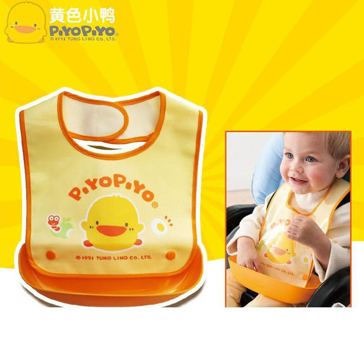 Piyo Piyo Waterproof Bib with Detachable Pocket - 3m+