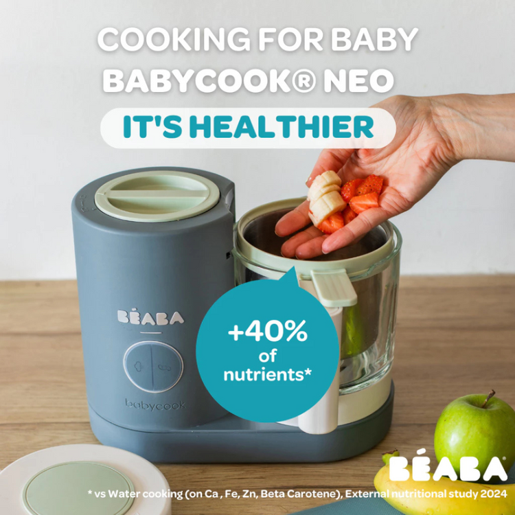 Beaba Babycook Neo Baby Food Processor Homemade Nutritious Healthy Food Steams, Blends, Defrosts and Reheats in 15mins