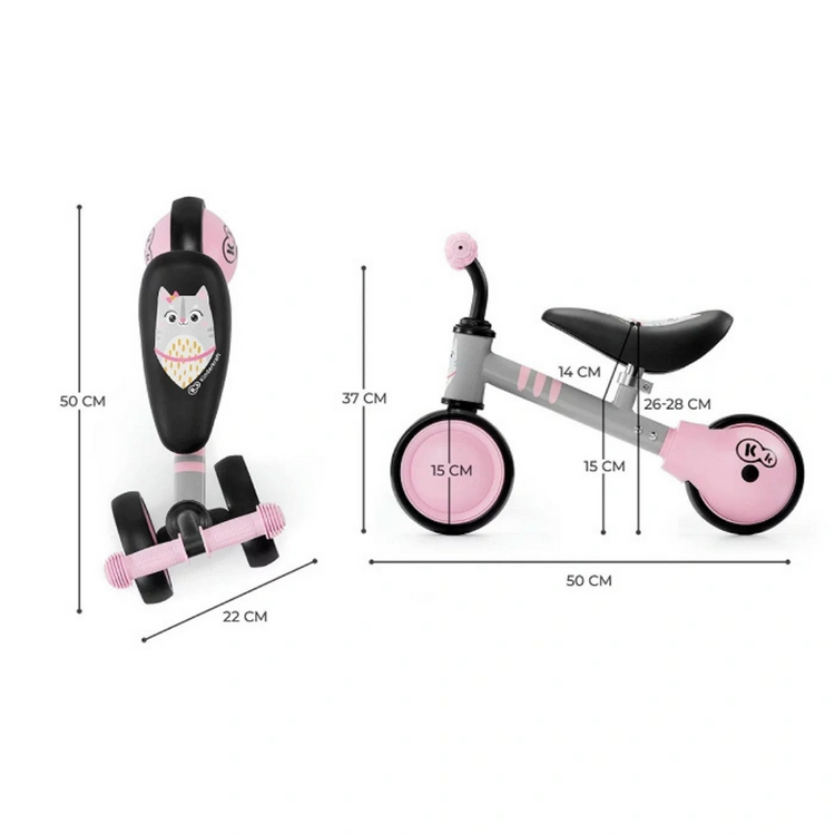 Kinderkraft Balance bike CUTIE - Light Pink (1 year up to 25 kg)