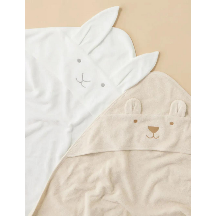 Purebaby Organic Hooded Towel - Vanilla Bunny