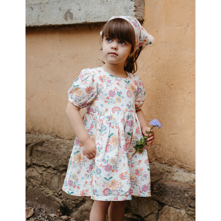 Purebaby Organic Mexican Floral Linen Blend Dress