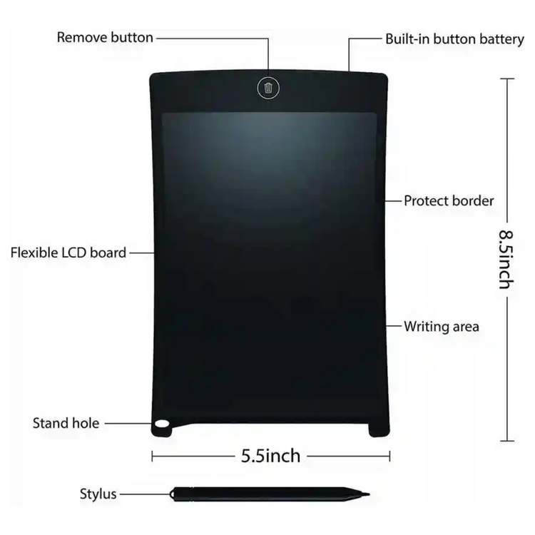 LCD Writing Tablet 8.5 inch - Black
