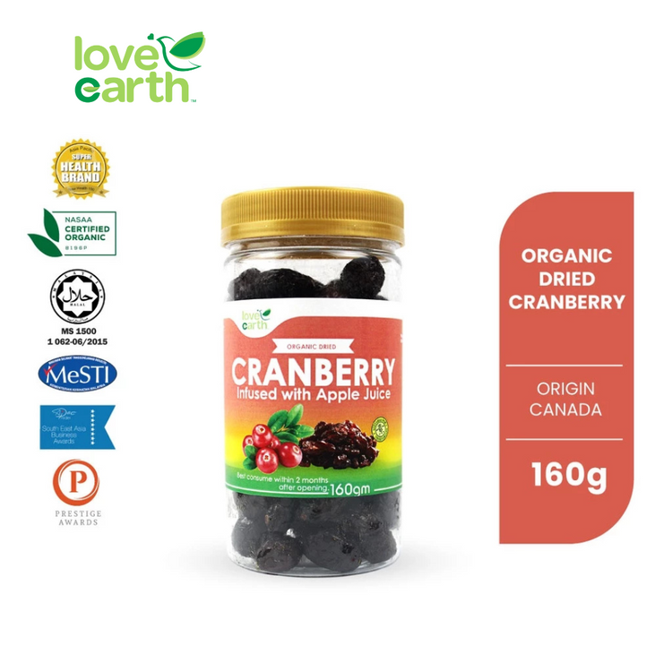 Love Earth Organic Dried Cranberry 160g