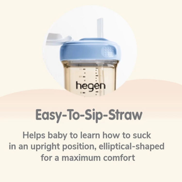 Hegen PCTO 330ml/11oz Straw Cup PPSU V3 - (Blue/Pink/Grey/Purple)