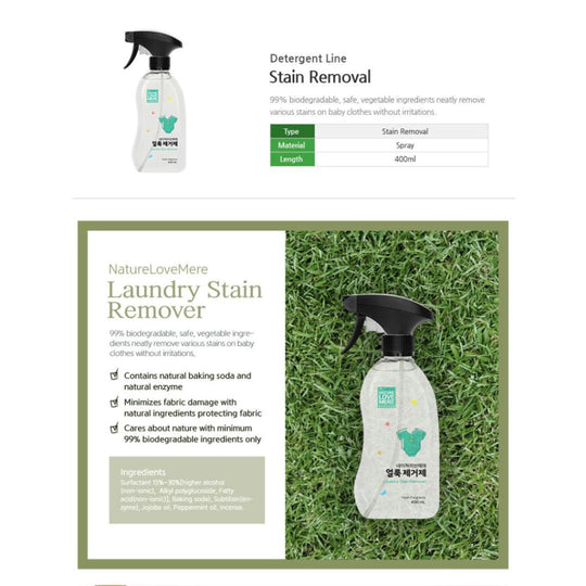 NATURE LOVE MERE Laundry Stain Remover | Fabric Clothes Cleaner