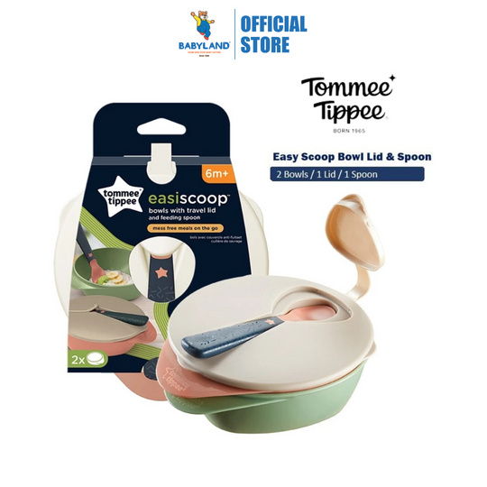 Tommee Tippee Easy Scoop Bowl With Travel Lid & Feeding Spoon