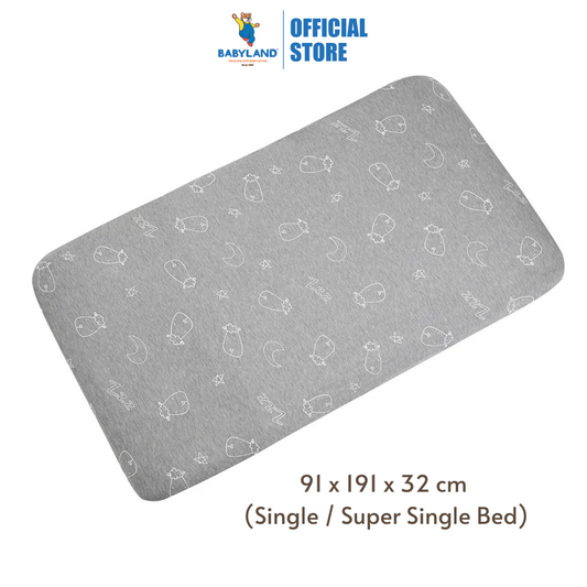 Baa Baa Sheepz Mattress Sheet Sweet Dreams Baa Baa Grey - Single Bed