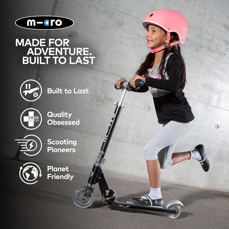 Micro Sprite LED Black (5Y+) 2-wheel foldable scooter