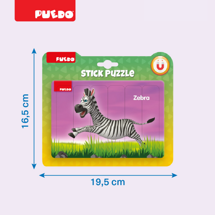 Puedo Magnetic Stick Puzzle (6 variations: Plane, Boat, Zebra, Deer, Elephant, Hippo)