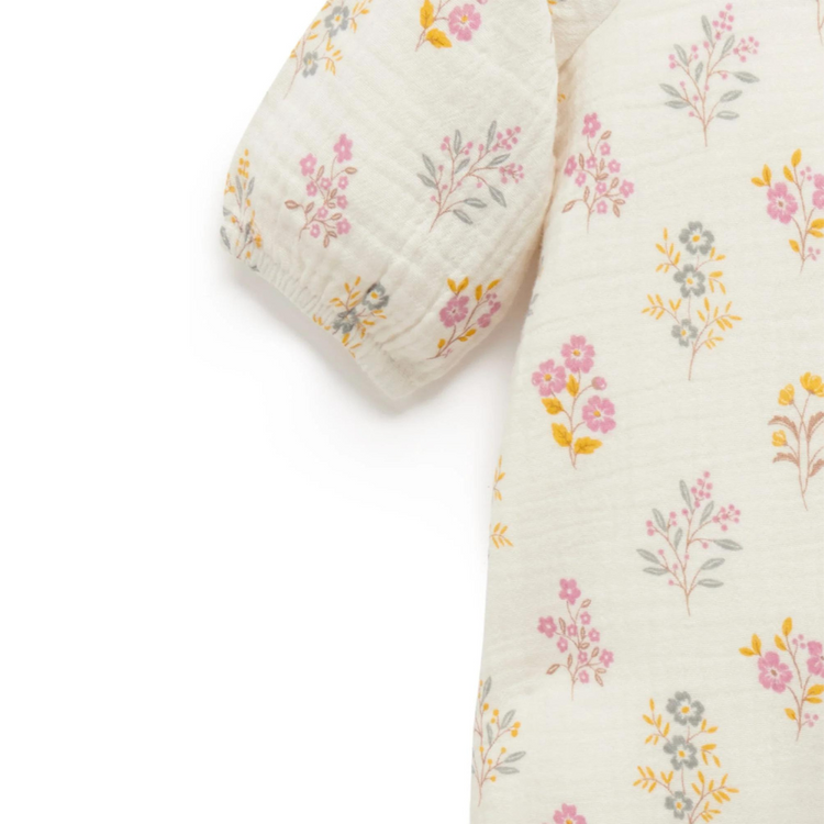 Purebaby Organic Crinkle Cotton Growsuit - Posie Floral