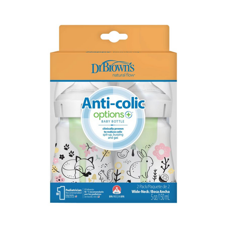 Dr Brown's Options+ PP Wide-Neck Bottle with Level 1 Teat (150mL)(2-Pack)