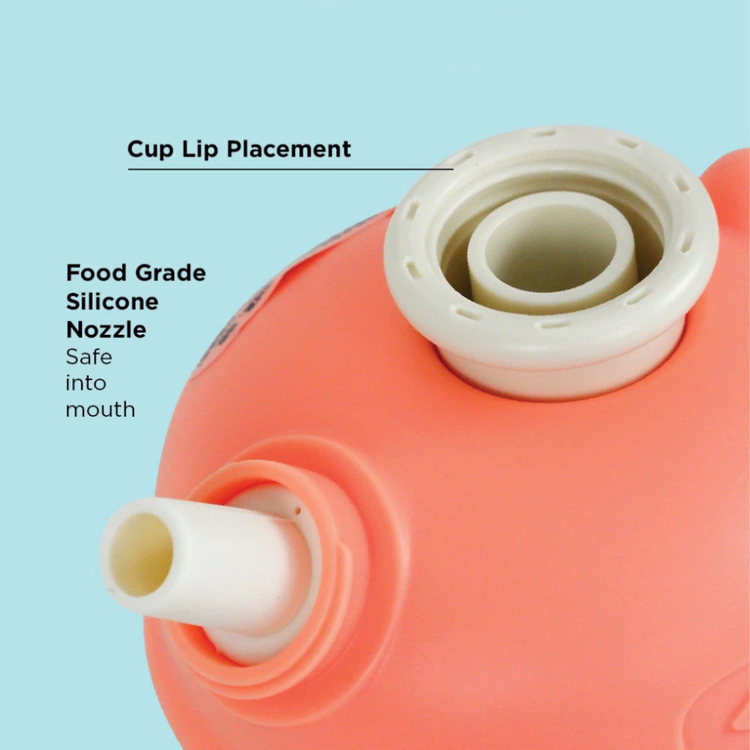 Cocosmile 8323 Coco Dudu Straw Glass Cup 450ml - Pink